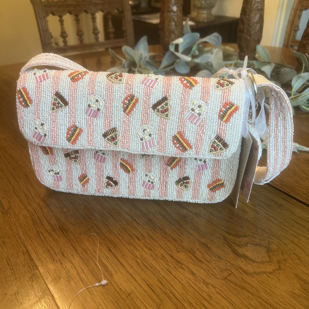NWT Handcrafted In India Beaded Cupcakes Dessert Shoulder Bag